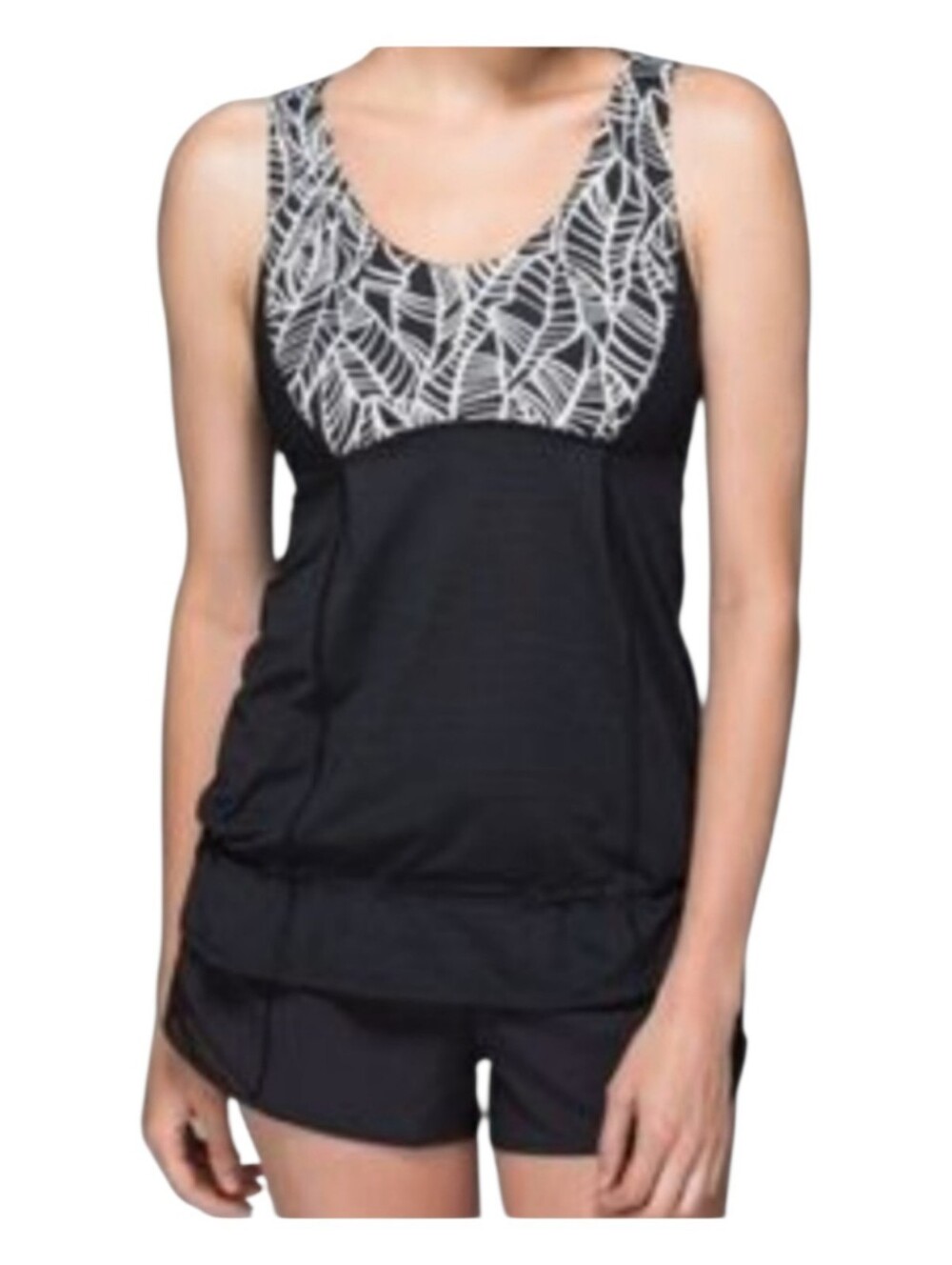 Lululemon palm hustle & bustle activewear Yoga Gym tank top, Size 8 (PTP 15.5")